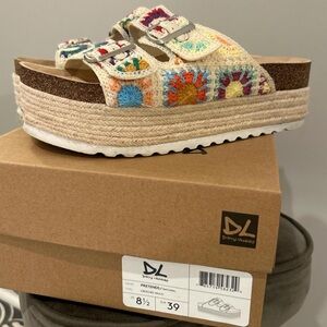 Women's colorful Crochet Platform Sandals